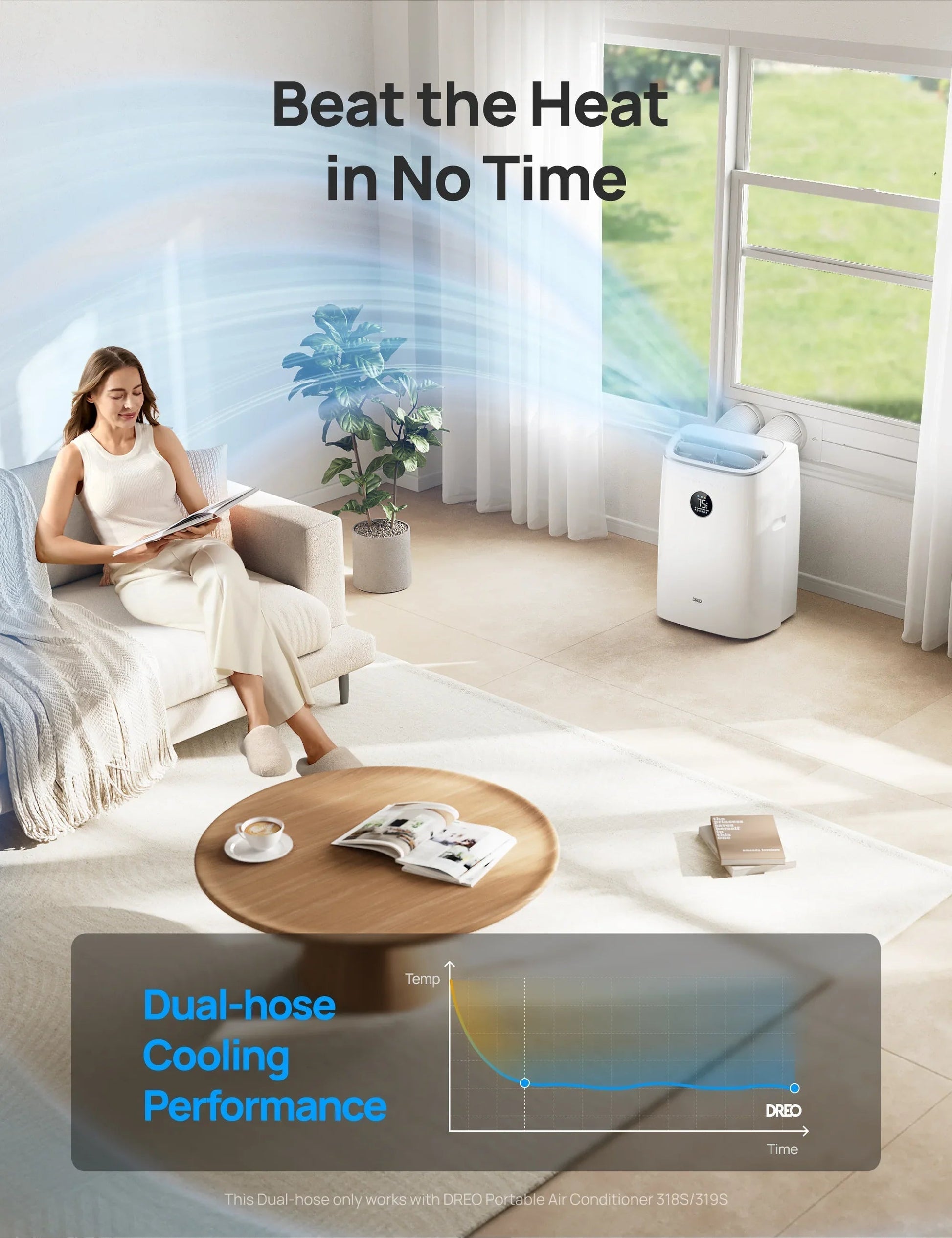 DREO Portable Air Conditioner Dual Hose Kit (AC318S & AC319S) - DREO